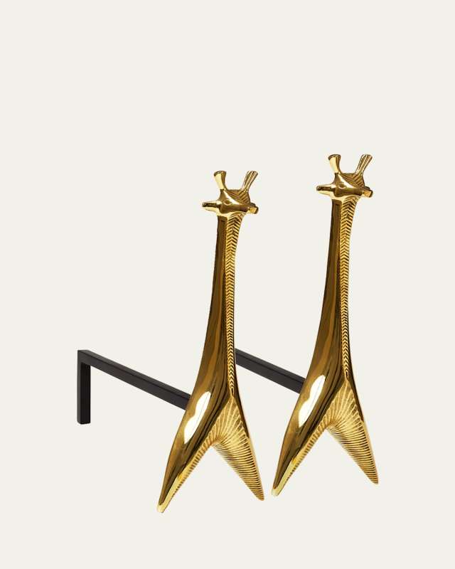 Brass Giraffe Andirons